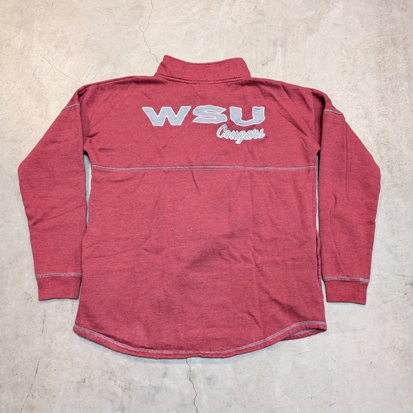 WSU Washington State Cougars 1/2 Zip Men's L Red Sweatshirt - Picture 4 of 7